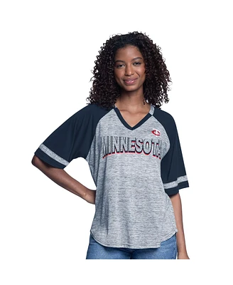 G-iii 4Her by Carl Banks Women's Navy Minnesota Twins Hall of Fame Raglan Oversized Half-Sleeve Top