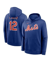 Nike Men's Francisco Lindor Royal New York Mets Player Name Number Club Pullover Hoodie