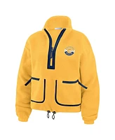 Wear by Erin Andrews Women's Gold Nashville Predators Polar Fleece Half-Zip Jacket