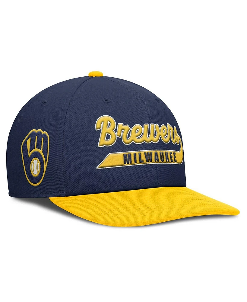 Nike Men's Navy/Gold Milwaukee Brewers Pro Performance Snapback Hat