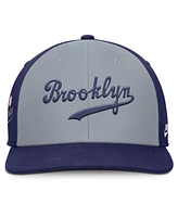 Nike Men's Gray/Royal Brooklyn Dodgers Cooperstown Collection Pro Performance Snapback Hat