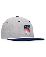 Fanatics Men's Heather Gray/Navy Team Usa Eagle Snapback Hat
