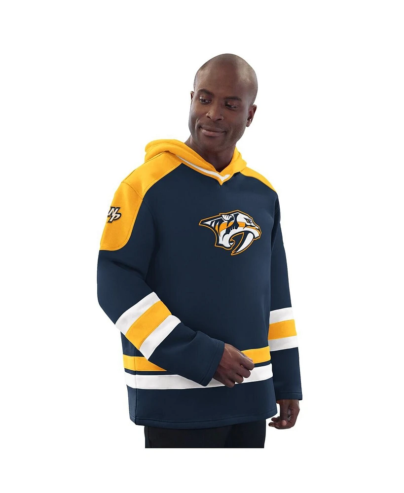 Starter Men's Navy/Gold Nashville Predators Hockey Pullover Hoodie