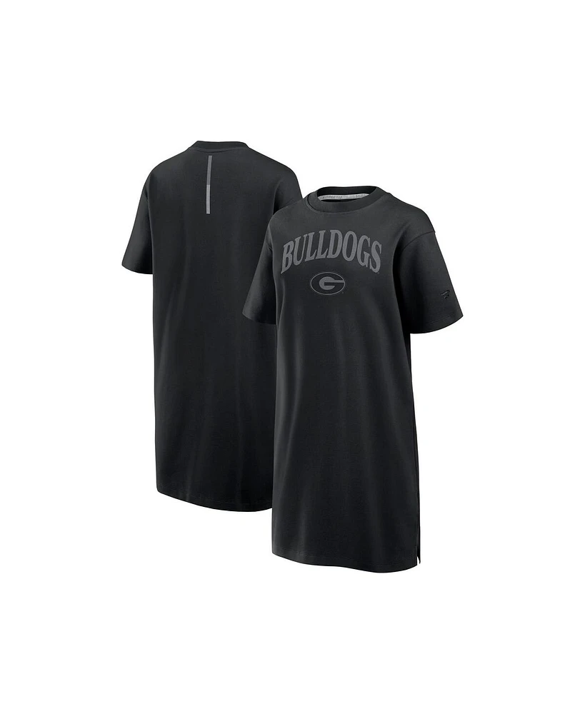 Fanatics Women's Black Georgia Bulldogs Elements Go Tri-Blend T-Shirt Dress