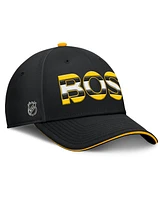 Fanatics Men's Black/Gold Boston Bruins Authentic Pro Rink Team Code Flex Hat