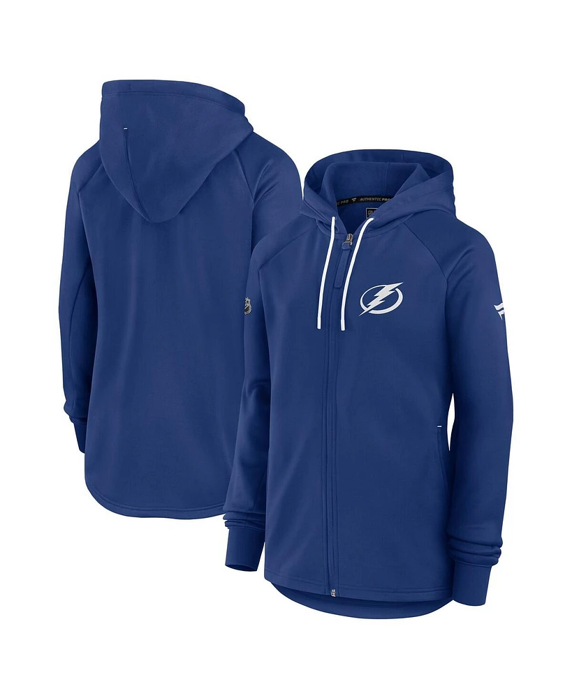Fanatics Women's Blue Tampa Bay Lightning Authentic Pro Rink Fleece Full-Zip Jacket