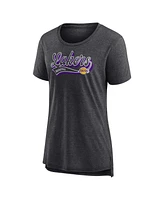 Fanatics Women's Heather Charcoal Los Angeles Lakers League Leader Tri-Blend T-Shirt