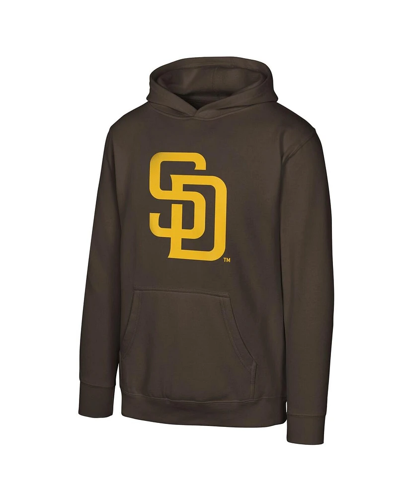 Outerstuff Big Boys and Girls Brown San Diego Padres Primary Logo Pullover Hoodie