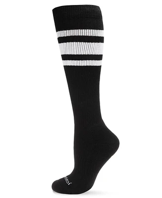 MeMoi Women's Unisex Knee High Cotton Blend 15-20mmHg Graduated Compression Socks WFC1520-1101