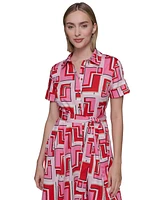 Karl Lagerfeld Paris Women's Printed Shirtdress