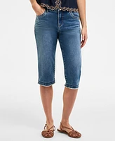 Democracy Women's "Ab" Solution Skimmer Frayed Cropped Jeans