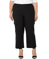 Liverpool Los Angeles Plus Crop High-Rise Cargo Pants
