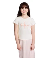 Calvin Klein Big Girls Chunky Rib Short Sleeve T-Shirt