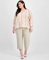 Liverpool Los Angeles Plus 3/4-Raglan Sleeve Top