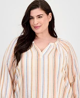 Liverpool Los Angeles Plus 3/4-Raglan Sleeve Top