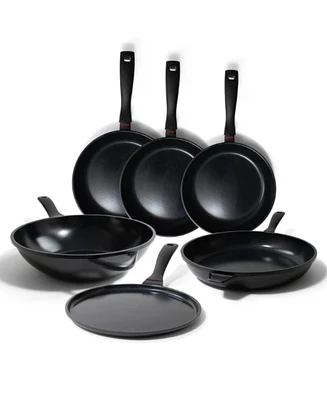 Alva Energy 6-Piece Premium Nonstick Cookware Set - Everyday Frying Pans, Skillet, Wok & Crepe Pan - Non-Toxic, Pfas/Pfoa/Ptfe-Free