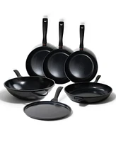 Alva Energy 6-Piece Premium Nonstick Cookware Set - Everyday Frying Pans, Skillet, Wok & Crepe Pan - Non-Toxic, Pfas/Pfoa/Ptfe-Free