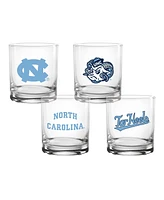 Indigo Falls North Carolina Tar Heels Collector's 14oz. Rocks Glasses, Set of 4