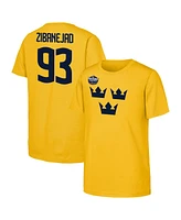 Outerstuff Big Boys and Girls Mika Zibanejad Gold Sweden 2025 4 Nations Face-Off Player Name Number T-Shirt