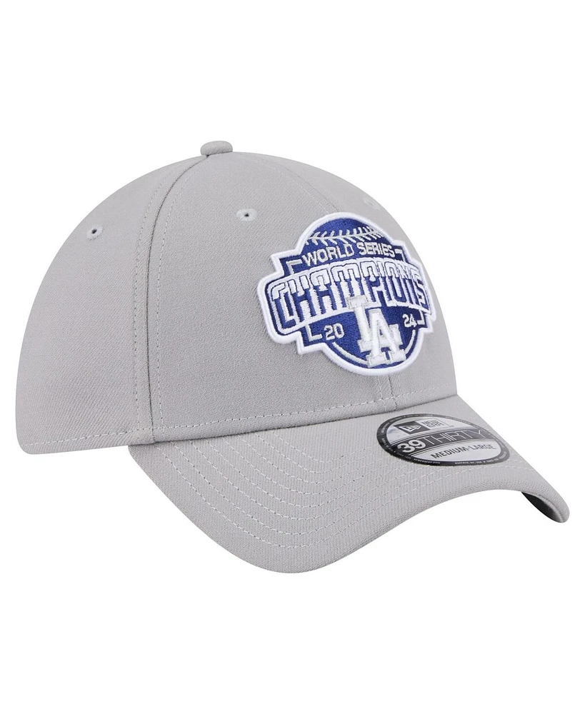 New Era Men's Gray Los Angeles Dodgers 2024 World Series Champions 39THIRTY Flex Hat