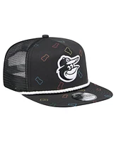 New Era Men's Black Baltimore Orioles Gummy Golfer Trucker Adjustable Hat
