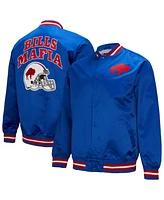 Mitchell & Ness Men's Royal Buffalo Bills Double Down Satin Full-Snap Jacket