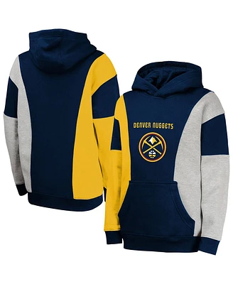 Outerstuff Big Boys and Girls Navy Denver Nuggets Ace the Hole Pullover Hoodie