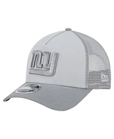 New Era Men's Gray New York Giants Domain A-Frame Trucker 9FORTY Adjustable Hat