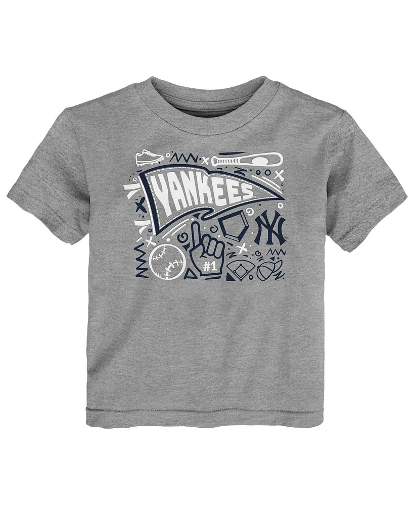Outerstuff Toddler Heather Gray New York Yankees Ballpark Fun T-Shirt