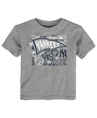 Outerstuff Toddler Heather Gray New York Yankees Ballpark Fun T-Shirt
