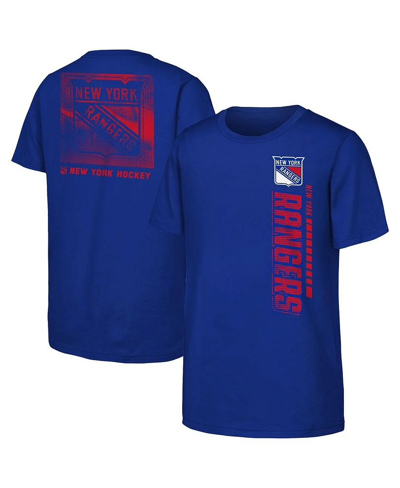 Outerstuff Big Boys and Girls Blue New York Rangers Atmosphere T-Shirt