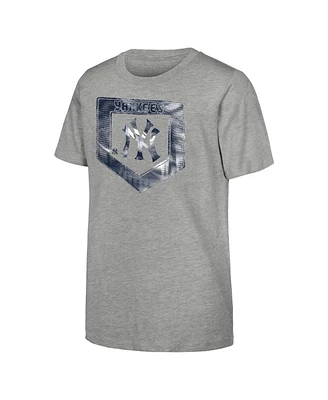 Outerstuff Big Boys and Girls Heather Gray New York Yankees Stolen Base T-Shirt