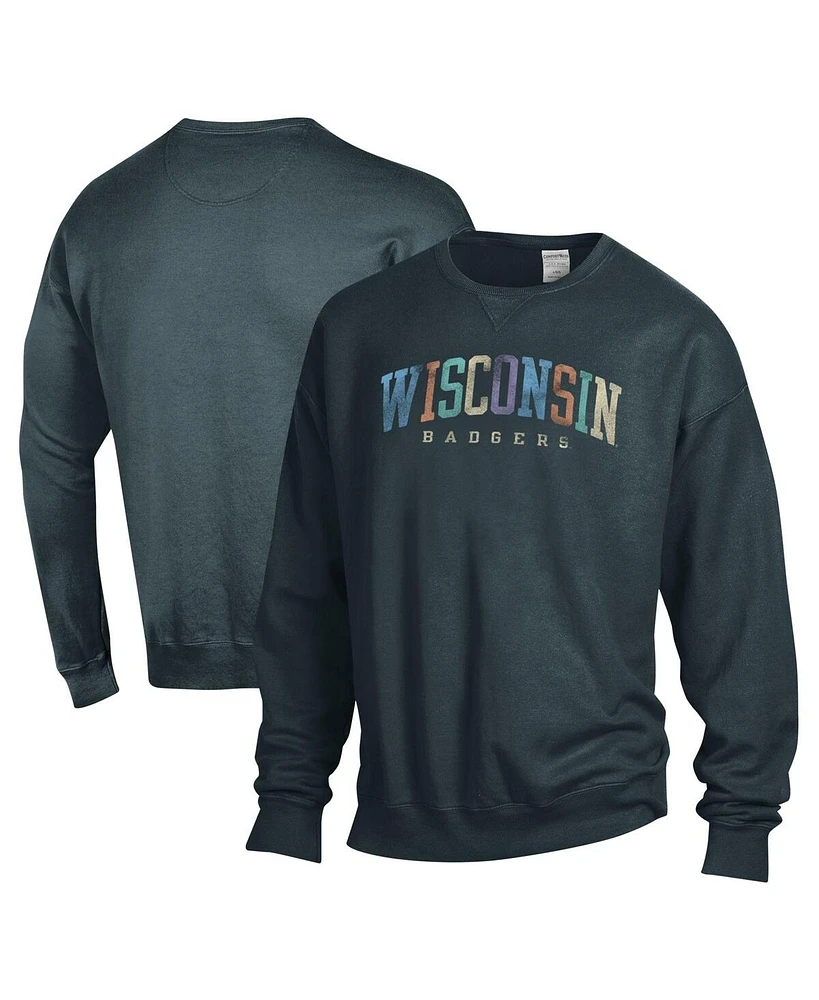 Comfortwash Men's and Women's Gray Wisconsin Badgers Oversized Pullover Sweatshirt