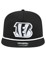 New Era Men's Black Cincinnati Bengals B-Dub Golfer Snapback Hat