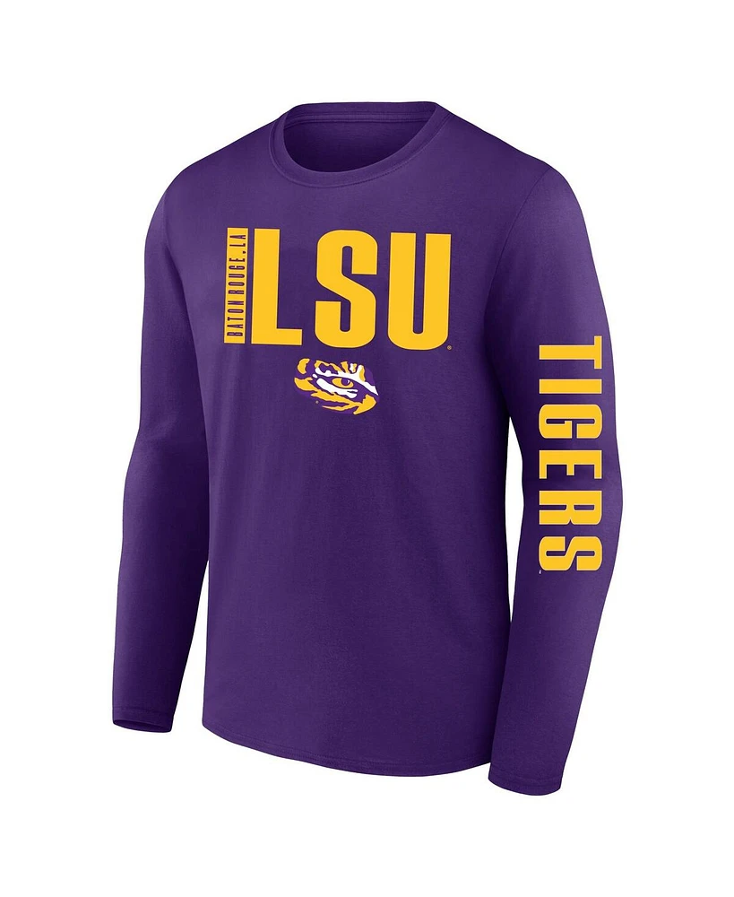 Fanatics Men's Purple Lsu Tigers Big Tall Vision Long Sleeve T-Shirt