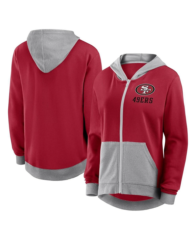 Fanatics Women's Scarlet San Francisco 49ers Hit It Full-Zip Hoodie