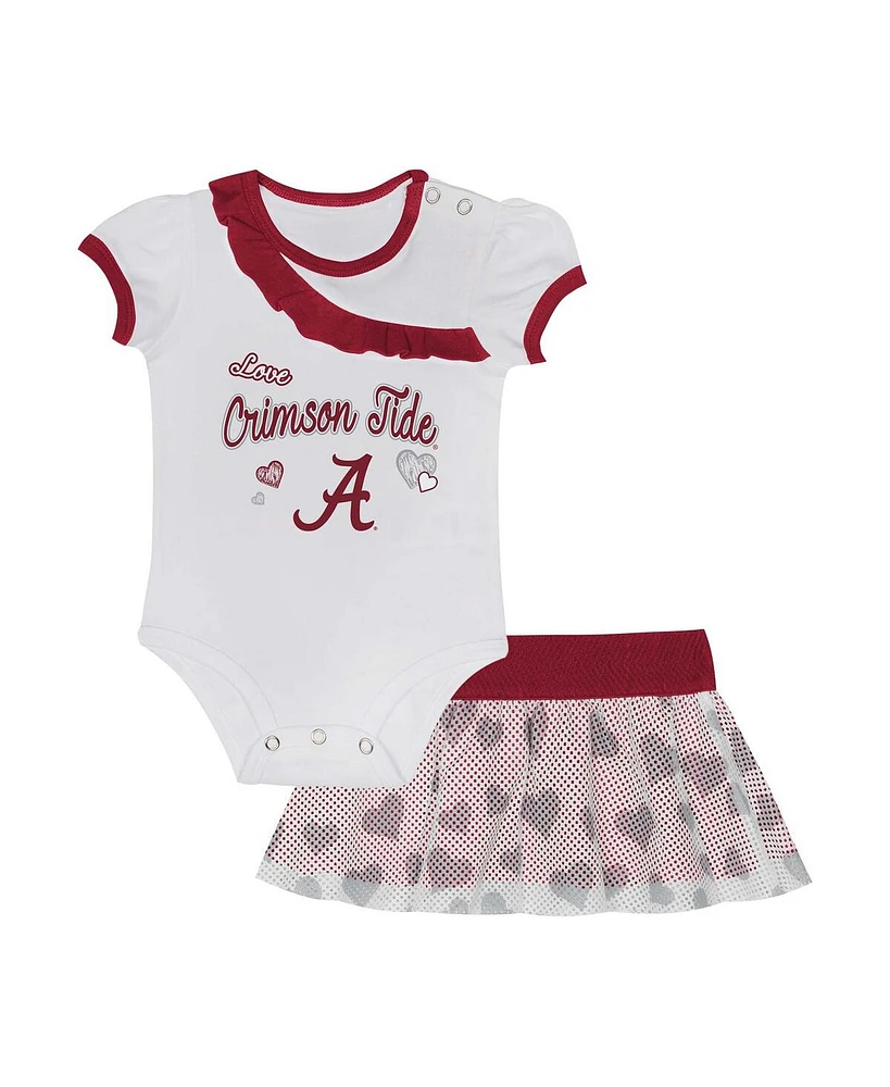 Outerstuff Baby Boys and Girls 2-Piece Alabama Crimson Tide Love My Team Bodysuit Skirt Set
