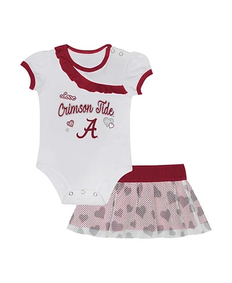 Outerstuff Baby Boys and Girls 2-Piece Alabama Crimson Tide Love My Team Bodysuit Skirt Set