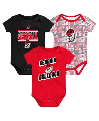 Outerstuff Baby Boys and Girls 3-Pack Georgia Bulldogs Sunday Comics Bodysuit Set