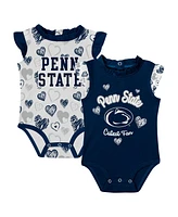 Outerstuff Newborn Navy Penn State Nittany Lions Happy Hearts Bodysuit 2-pack