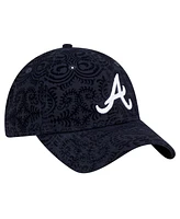 New Era Women's Navy Atlanta Braves Flair 9TWENTY Adjustable Hat