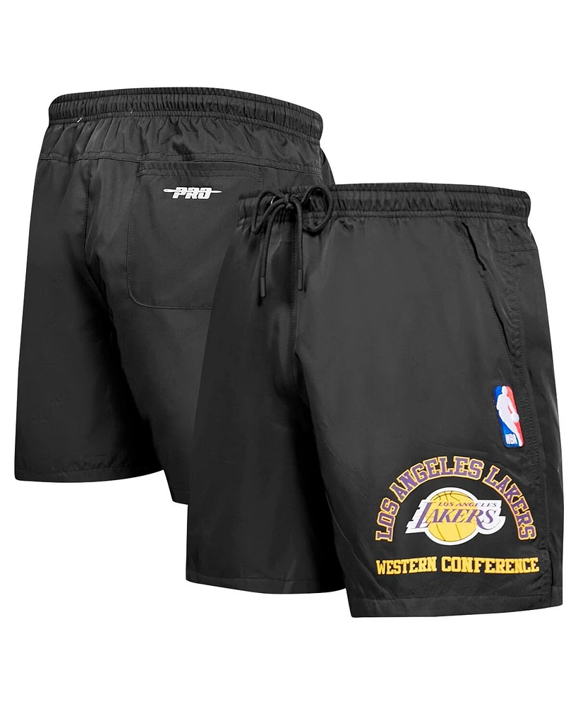 Pro Standard Men's Black Los Angeles Lakers Area Code Shorts