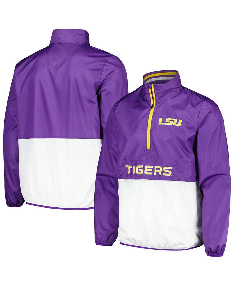 G-iii Sports by Carl Banks Men's Purple Lsu Tigers Cornerman Half-Zip Top