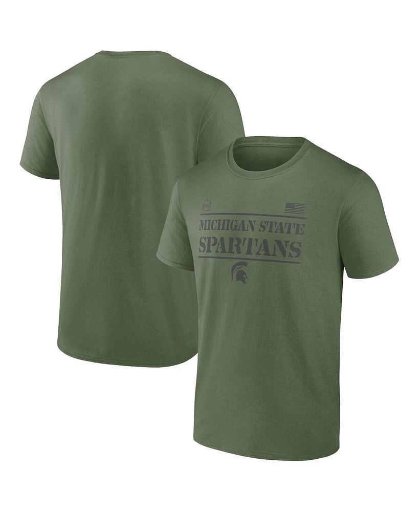 Fanatics Men's Olive Michigan State Spartans Oht Military Appreciation Stencil T-Shirt