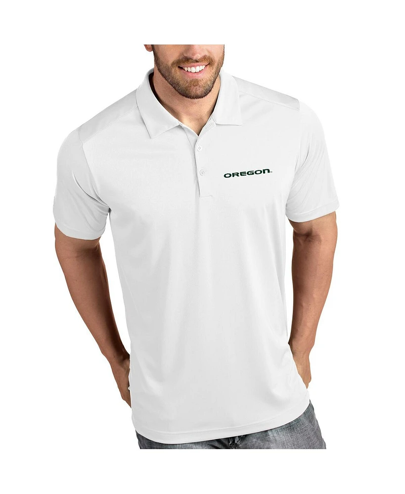 Antigua White Oregon Ducks Tribute Polo Shirt