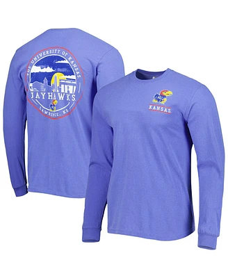 Image One Men's Royal Kansas Jayhawks Circle Campus Scene Long Sleeve T-Shirt
