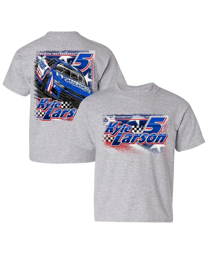 Hendrick Motorsports Team Collection Big Boys and Girls Heather Gray Kyle Larson T-Shirt