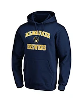 Fanatics Mto Label Men's Navy Milwaukee Brewers Heart Soul Pullover Hoodie