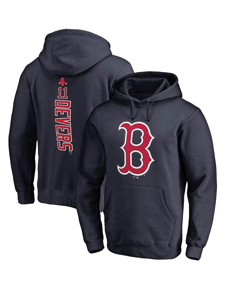 Fanatics Mto Label Men's Rafael Devers Navy Boston Red Sox Backer Pullover Hoodie
