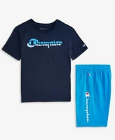 Champion Big Boys Logo Graphic T Shirt Lightweight Shorts
